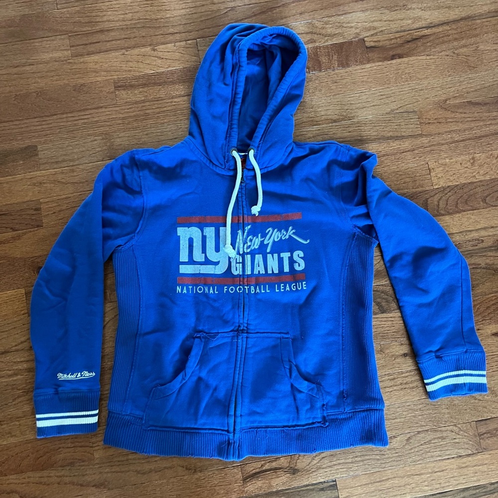 Blue New York Giants Mitchell & Ness Vintage Hoodie
